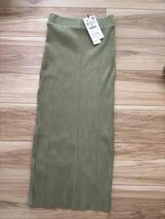 新品タグ付き　ZARA ザラ　タイト　ロングスカート　オリーブグリーン　M