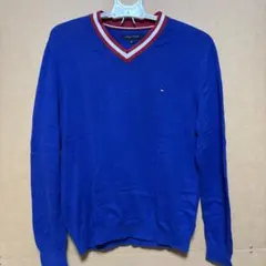 TOMMY HILFIGER 青 Vネックセーター Lサイズのサムネイル