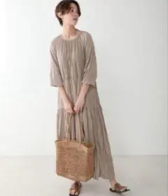 【美品】ブージュルード　ベージュ ロングワンピース