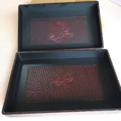 鎌倉彫乱れ箱　木製衣装箱　入れ子　伝統工芸品　漆塗り　昭和レトロ 鎌倉彫乱れ箱 木製衣装箱 入れ子 伝統工芸品 漆塗り 昭和レトロ