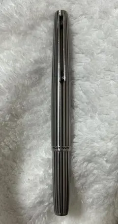プラチナ PLATINUM 万年筆 ペン先 K18 細字 シルバー黒 ストライプ