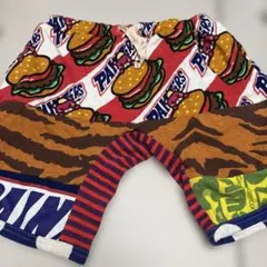 くま店長♡ハンバーガー柄と星柄のハーフパンツ 130cm