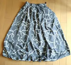 グレー系　ロングバルーンスカート フリーサイズ