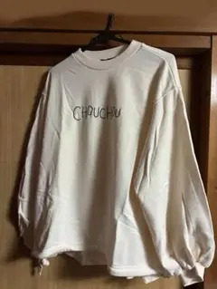 ヘザー　ドロストプルオーバー　ホワイト　Fサイズ
