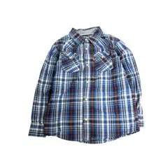 Levi's ウエスタンシャツ　タータンチェック柄　長袖ブルー　L 古着　8B1のサムネイル