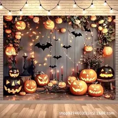【匿名配送】ハロウィンタペストリー　かぼちゃ　おばけ　装飾　パーティ　❻