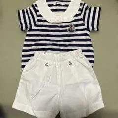 新品◯bebe ebaby セーラー風 ロンパース ショートパンツ セットのサムネイル