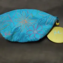 Sybilla ポーチ 花柄刺繍 ターコイズブルーのサムネイル