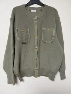 オリーブグリーン カーディガン 長袖