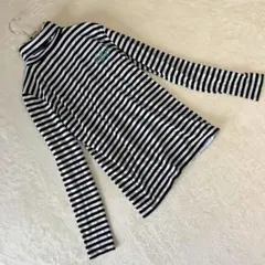 レピピアルマリオ　長袖カットソー　タートルネック　Ｔシャツ　白黒ボーダー　Ｍ