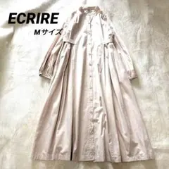 ECRIRE 【陽コラボ】ボックスタックロング　シャツワンピース　М　ベージュ