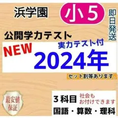 浜学園　小５　公開学力テスト　最新版　2025年　３教科　算数　国語　理科 浜学園 小5公開学力テスト【国算理社4教科】2025年最新版 解答解説付き