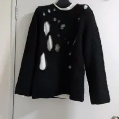 ブラック コムデギャルソン ホールニット 穴あきニット 23AW - メルカリ