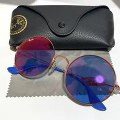 レイバン ラウンドメタル サングラス RB3593 ブルー ゴールドフレーム