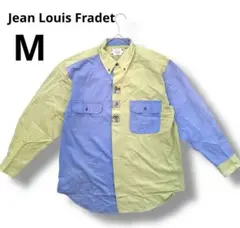Jean Louis Fradet バイカラーシャツ Mサイズ　メンズ　青　黄