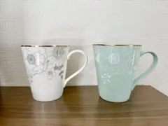 Francfranc アネモネ ホワイト ミントグリーン ペアマグカップ