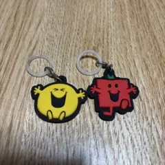 Mr. Men little Miss ラバーめじるしキーホルダー 2点セット