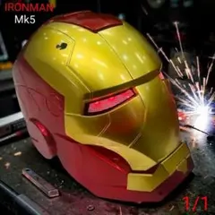 加工途中 1/1 金属製 アイアンマン マスク ヘルメット プロップ