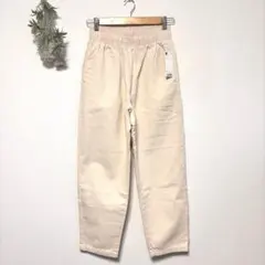新品タグ付き！【GU】デニムシェフパンツ ウエストゴムカジュアルパンツ(S)白