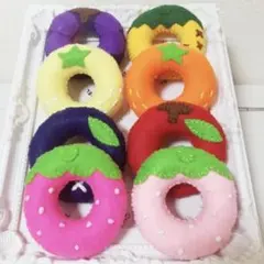 【即購入OK】フルーツドーナツ屋さん　8種類　知育玩具　フェルトままごと