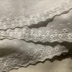 花柄 刺繍レース ホワイト 手芸用　３枚