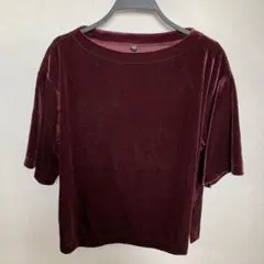 UNIQLO（ユニクロ）UネックTシャツ　ベロアプルオーバー