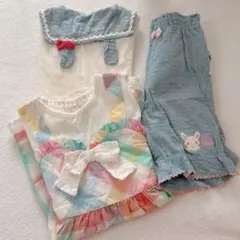 【美品】クーラクール セーラー セットアップ ワンピース 95 3点セット