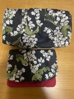 さらに値下げ未使用！シビラ・すずらん柄ポーチとティッシュケースセット 黒