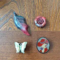 七宝焼　ヴィンテージ風ブローチ