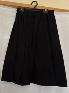 フレアスカート 黒 ポリエステル100%