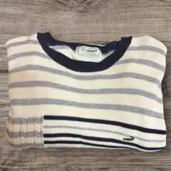 【美品】Crocodileボーダー柄 ニット セーター Lサイズ