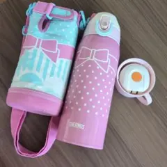 THERMOS 子ども用水筒 リボン柄 カバー付き　800mlのサムネイル