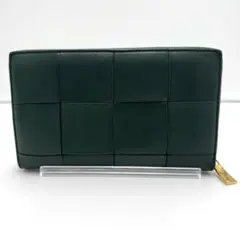 ボッテガヴェネタ マキシイントレチャート カセット 長財布 グリーン RFID有