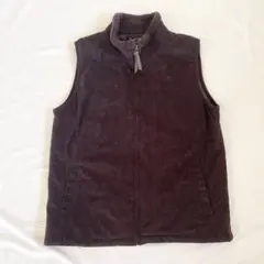 【Laugh’doll】ボア襟 中綿キルティング裏地 ベスト ブラウン系