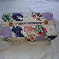 ハンドメイド　パッチワーク　ティッシュケース