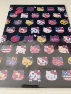 【未使用】平成レトロ　ピンクラテ　ハローキティ A4クリアファイル サンリオ