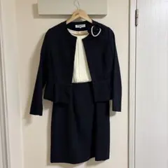 ネイビー ジャケット付きワンピース