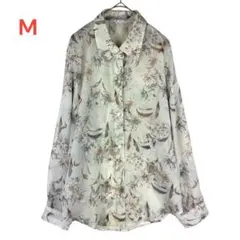 新品未使用 2PINK 花柄シフォンシャツ ブラウス　Mサイズのサムネイル