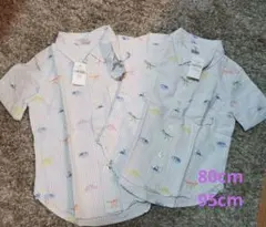 新品未使用品！babyGAP 恐竜柄 Yシャツ 80cm,95cm 2枚セット