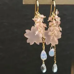 sale対象外 桜吹雪のピアス カルセドニー オパール