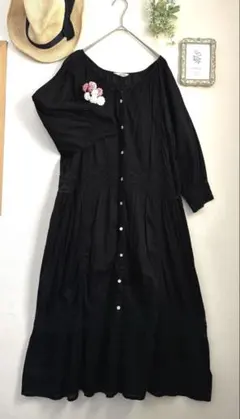 サマンサモスモス♡SM2 レース　刺繍　ロングワンピース　羽織り　黒　ふわり