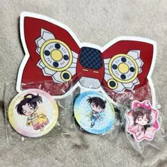 名探偵コナン くら コラボ 缶バッジ ラバー 工藤新一 毛利蘭 遠山和葉 セット