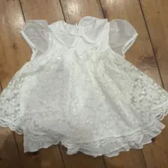 ホワイトレースワンピース サイズ80 メゾピアノ