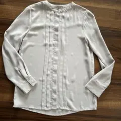 ONLY 長袖ブラウス バンドカラー グレー Mサイズ