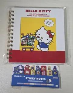 Hello Kitty マグネットロングメモ＆付箋セット レア レトロ メモ帳