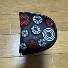 パター用ヘッドカバー 黒色 渦巻き模様