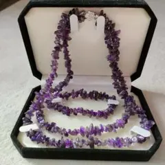 アメジスト さざれ　2連　ネックレス ブレスレット 　天然石 2月