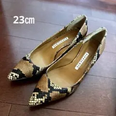 PIPPICHIC パンプス ポインテッドトゥ パイソン ローヒール 36