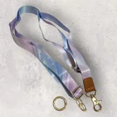 スマホストラップ ネックストラップキーチェーン パープル 首かけストラップ