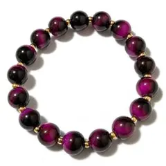 バーゲン【7-75】❤️10mm【ローズレッドタイガーアイ】工芸品ブレスレット